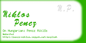 miklos pencz business card